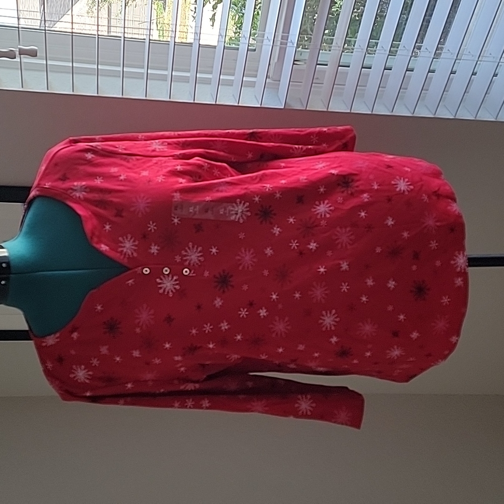 Karen Scott Printed Split-Neck New Red Amore XL